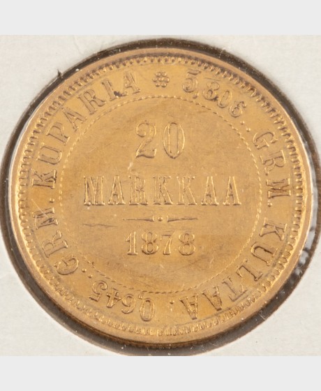 Kultaraha, Suomi 20 mk 1878