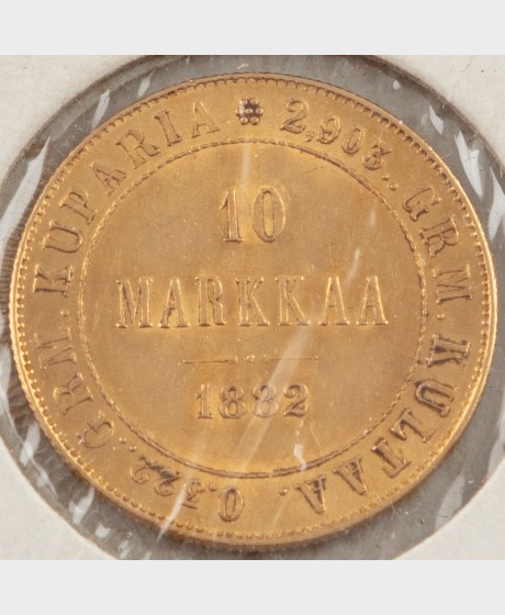 Kultaraha, Suomi 10 mk 1882
