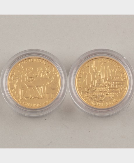 Kultarahoja, 2 kpl, Itävalta 500 schilling 1997 & 1998