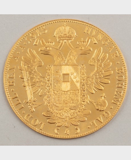 Kultaraha, Itävalta-Unkari 4 ducat 1915