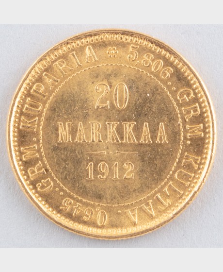 Kultaraha, Suomi 20 mk 1912 s