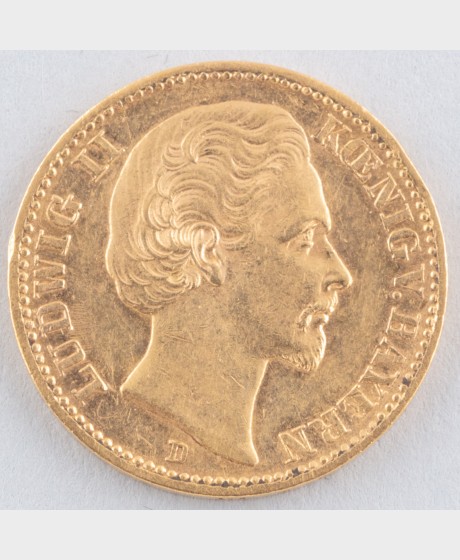 Kultaraha, Saksa 20 mk 1872 D