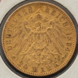 Kultaraha, Saksa-Hampuri 20 mark 1894 J