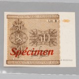 Seteli, Suomi 50 mk 1945, Litt. B, specimen