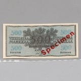 Seteli, Suomi 500 mk 1955, specimen
