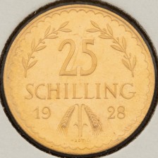 Kultaraha, Itävalta 25 Schilling 1928