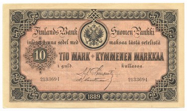 Seteli, Suomi 10 markkaa 1889