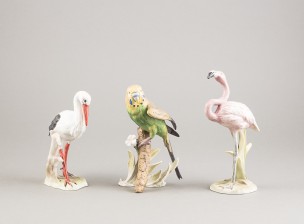 Figuriineja, 3 kpl (undulaatti, haikara ja flamingo)