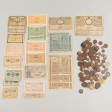 Erä suomalaisia kolikoita ja seteleitä