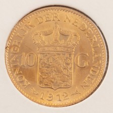 Kultaraha, Alankomaat 10 Gulden 1912