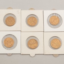 Kultarahoja, 6 kpl, Englanti Sovereign punta