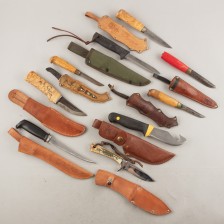 Erä puukkoja ja veitsiä, 9 kpl