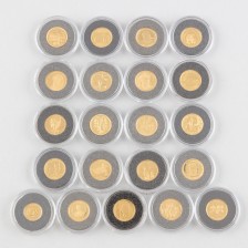 Rahakokoelma, 21 kpl kultarahoja