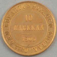 Gold coin, Finland 10 mk 1905 