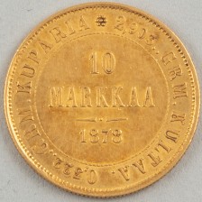 Gold coin, Finland 10 mk 1978
