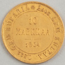 Gold coin, Finland 10 mk 1904