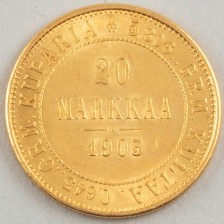 Gold coin, Finland 20 mk 1903