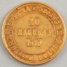 Gold coin, Finland 20 mk 1910