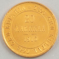 Gold coin, Finland 20 mk 1913
