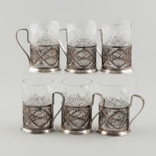 Tea glas holders, 6 pcs